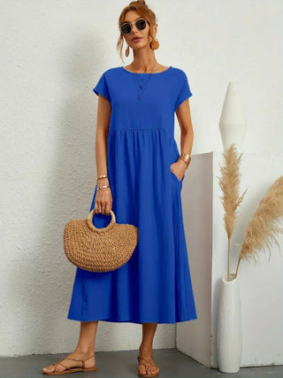 PIA | WHITE MIDI DRESS FOR WOMEN