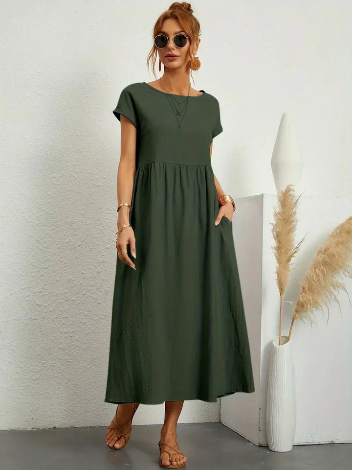 PIA | WHITE MIDI DRESS FOR WOMEN