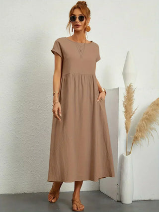 PIA | WHITE MIDI DRESS FOR WOMEN
