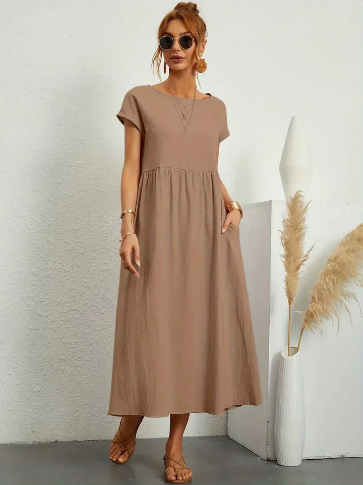 PIA | WHITE MIDI DRESS FOR WOMEN