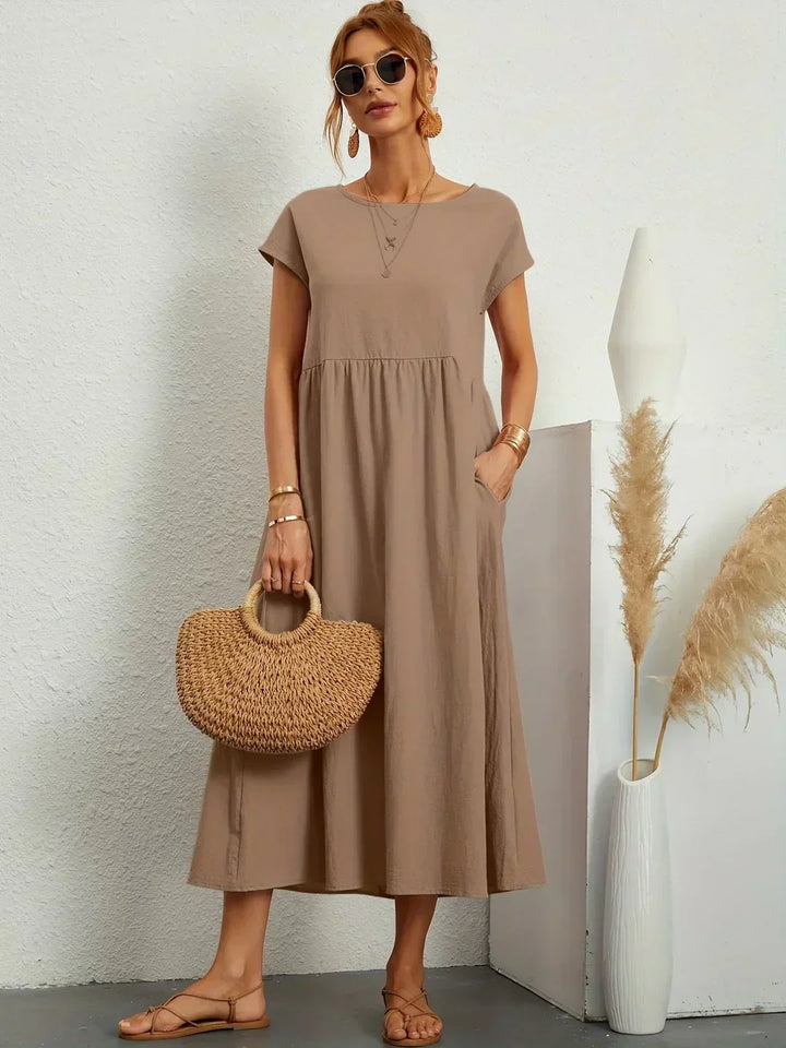 PIA | WHITE MIDI DRESS FOR WOMEN