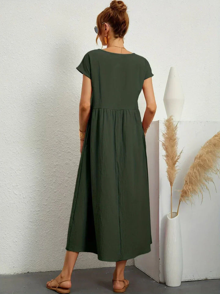 PIA | WHITE MIDI DRESS FOR WOMEN