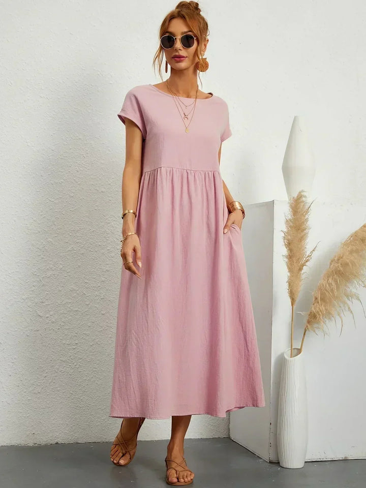 PIA | WHITE MIDI DRESS FOR WOMEN