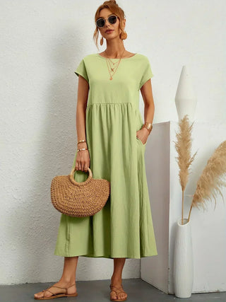 PIA | WHITE MIDI DRESS FOR WOMEN
