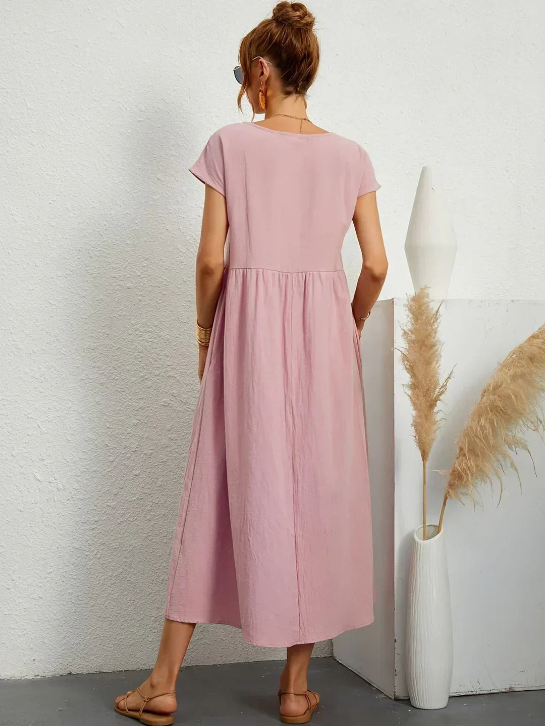 PIA | WHITE MIDI DRESS FOR WOMEN