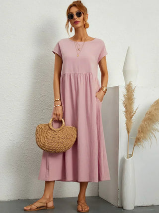 PIA | WHITE MIDI DRESS FOR WOMEN