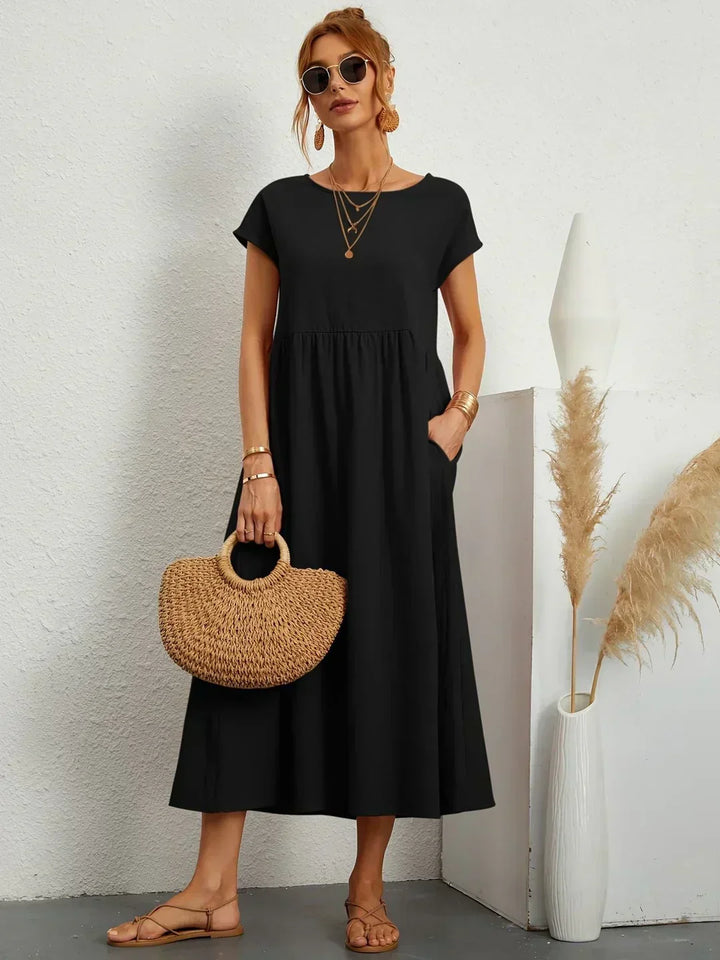 PIA | WHITE MIDI DRESS FOR WOMEN