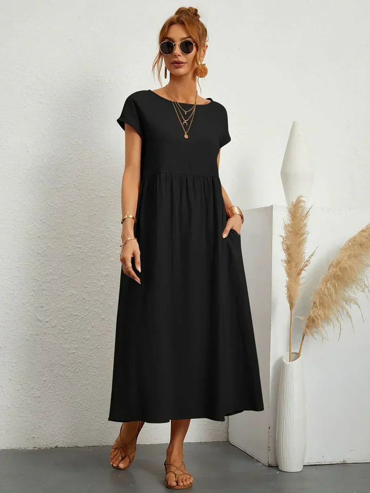 PIA | WHITE MIDI DRESS FOR WOMEN