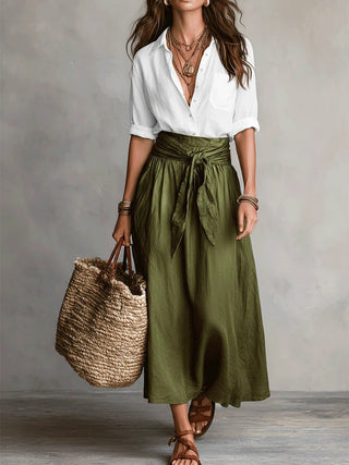 RIVER | TWO-PIECE BLACK OLIVE SET FOR WOMEN
