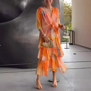 VIOLET | GRACE LAYERED FLORAL DRESS FOR WOMEN