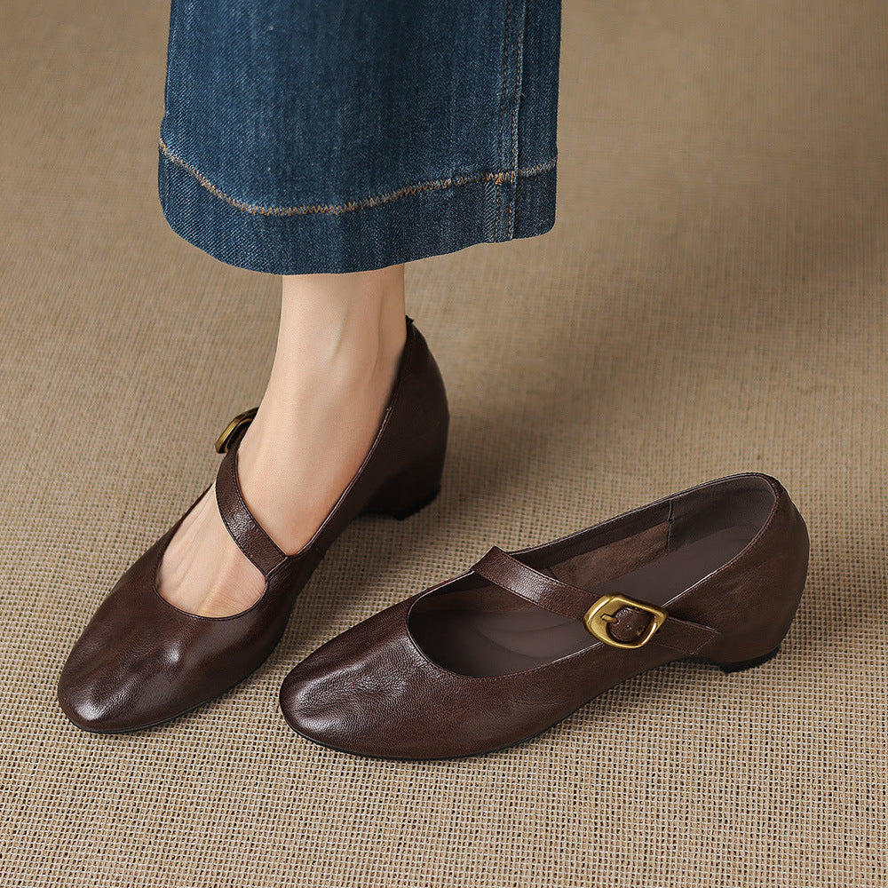 QUIRA | ROUND-TOE MARY JANE FLAT FOR WOMEN