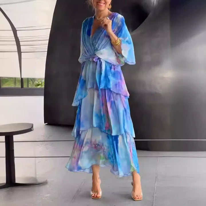 VIOLET | GRACE LAYERED FLORAL DRESS FOR WOMEN