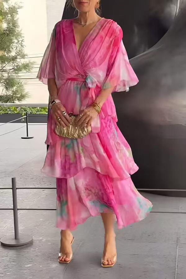 VIOLET | GRACE LAYERED FLORAL DRESS FOR WOMEN