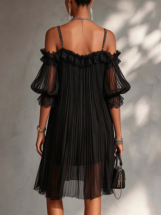 AURORE | LONG CHIFFON V-NECK DRESS FOR WOMEN