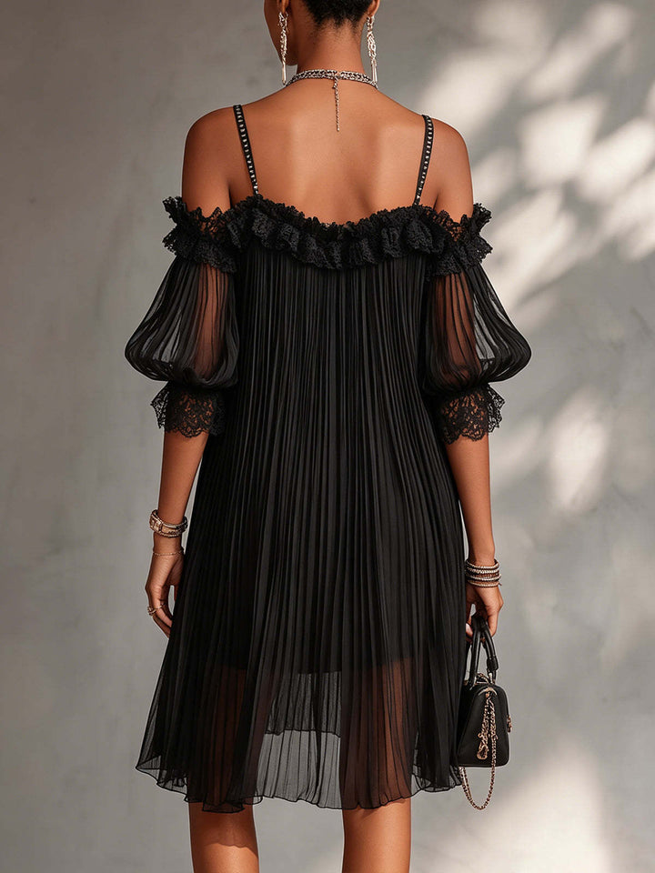 AURORE | LONG CHIFFON V-NECK DRESS FOR WOMEN