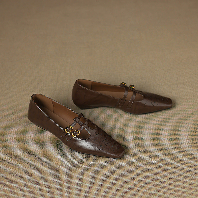CEYLA | BROGUED MARY JANE FLAT FOR WOMEN
