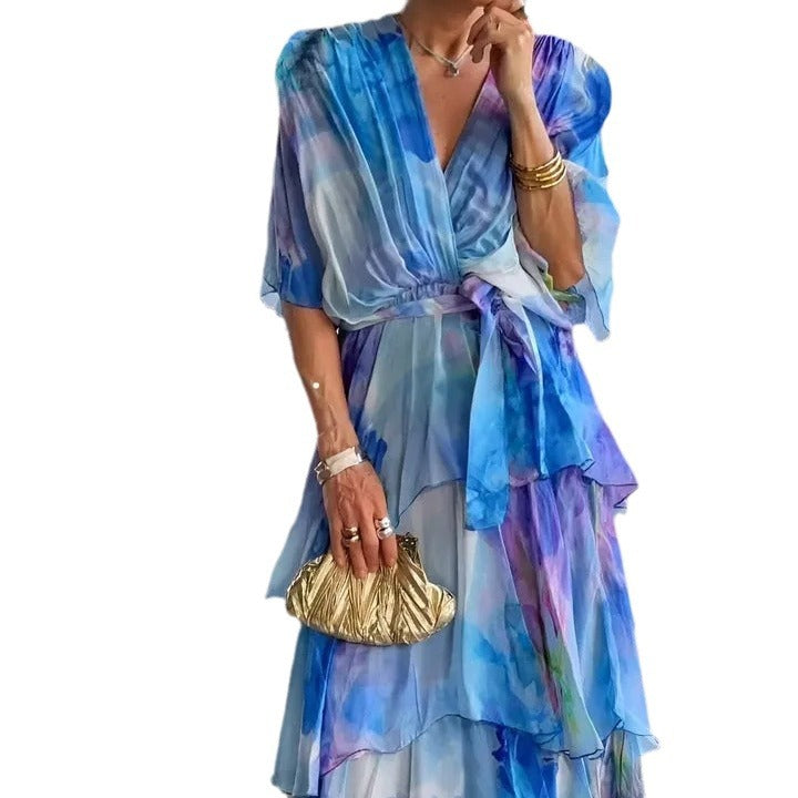 VIOLET | GRACE LAYERED FLORAL DRESS FOR WOMEN