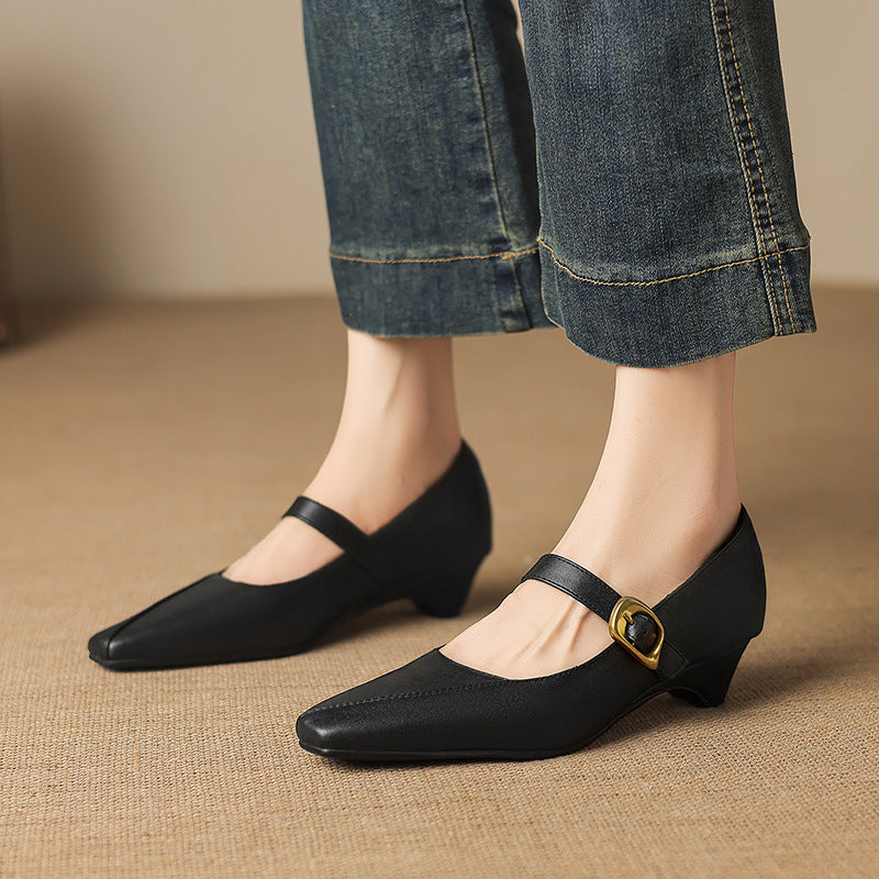 ZORAE | PANELED MARY JANE HEEL FOR WOMEN