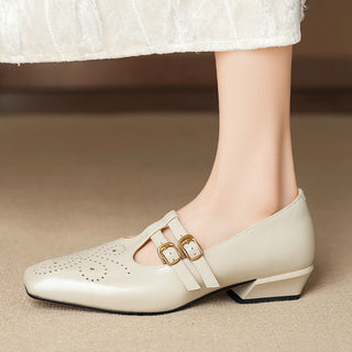 MARISOL | BROGUED MARY JANE FLATS FOR WOMEN