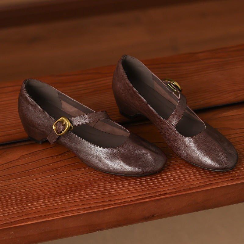 QUIRA | ROUND-TOE MARY JANE FLAT FOR WOMEN