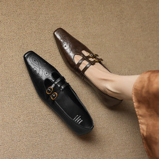 CEYLA | BROGUED MARY JANE FLAT FOR WOMEN