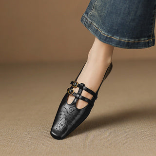 CEYLA | BROGUED MARY JANE FLAT FOR WOMEN