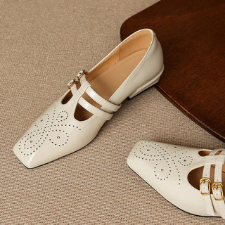 MARISOL | BROGUED MARY JANE FLATS FOR WOMEN