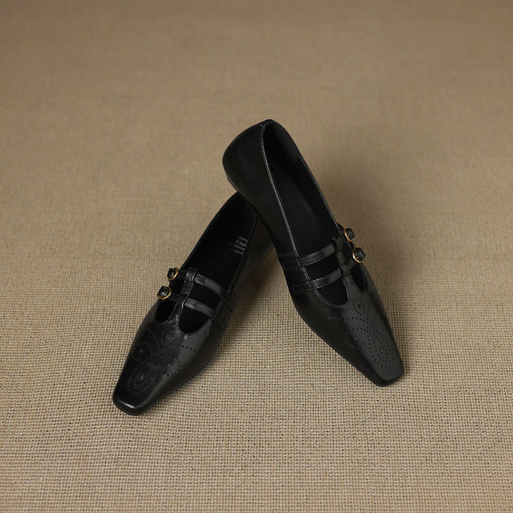 CEYLA | BROGUED MARY JANE FLAT FOR WOMEN