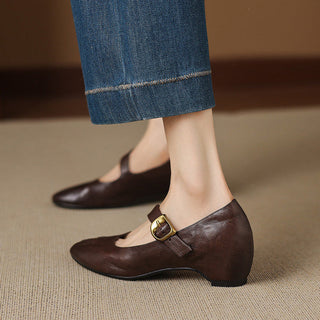 QUIRA | ROUND-TOE MARY JANE FLAT FOR WOMEN