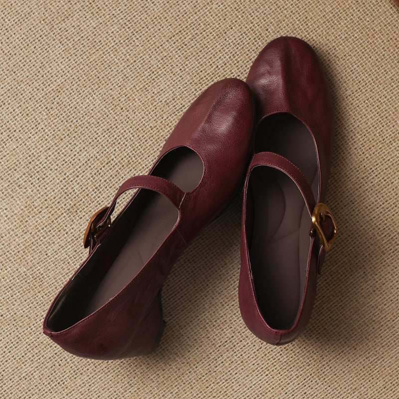 QUIRA | ROUND-TOE MARY JANE FLAT FOR WOMEN