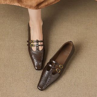 CEYLA | BROGUED MARY JANE FLAT FOR WOMEN