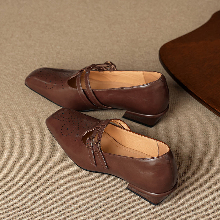 MARISOL | BROGUED MARY JANE FLATS FOR WOMEN