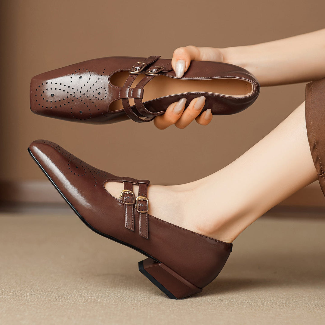 MARISOL | BROGUED MARY JANE FLATS FOR WOMEN
