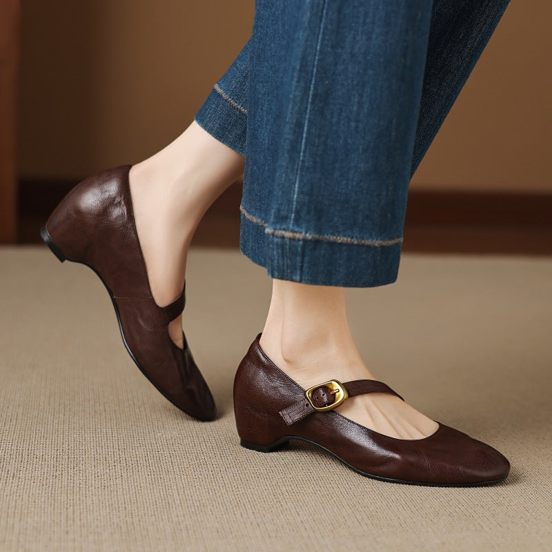 QUIRA | ROUND-TOE MARY JANE FLAT FOR WOMEN