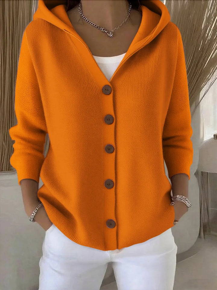 HELENA | HOODED BUTTON-UP KNIT CARDIGAN FOR WOMEN