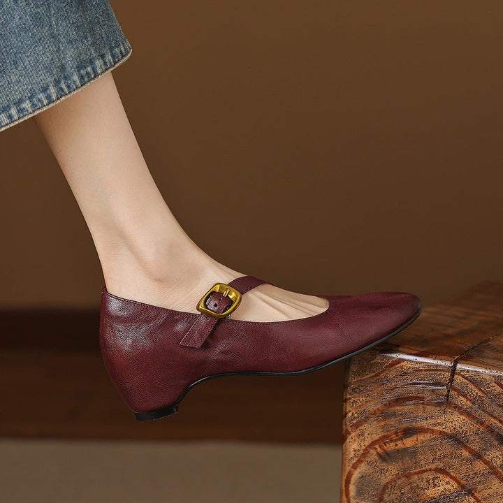 QUIRA | ROUND-TOE MARY JANE FLAT FOR WOMEN