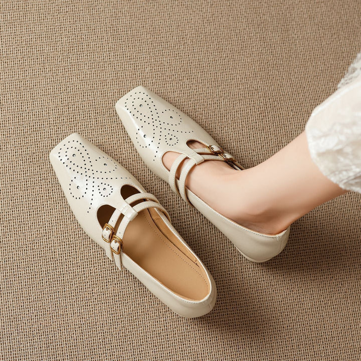 MARISOL | BROGUED MARY JANE FLATS FOR WOMEN