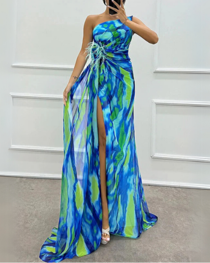 ILONA | VIBRANT DRAPED DRESS FOR WOMEN