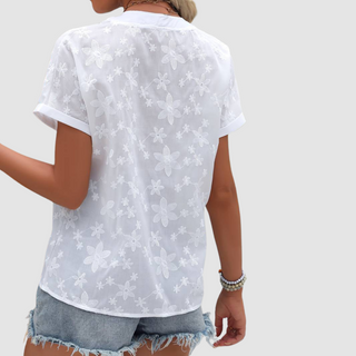 CAMILLA | FLORAL LOOSE WHITE SHIRT FOR WOMEN
