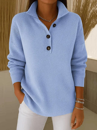 STEFANIA | V-NECK POLO SWEATER FOR WOMEN