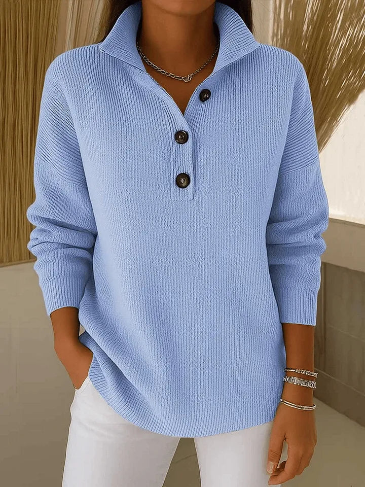 STEFANIA | V-NECK POLO SWEATER FOR WOMEN
