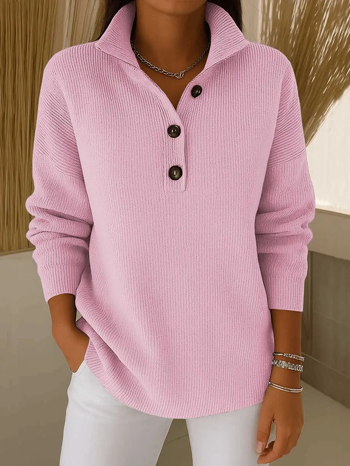 STEFANIA | V-NECK POLO SWEATER FOR WOMEN