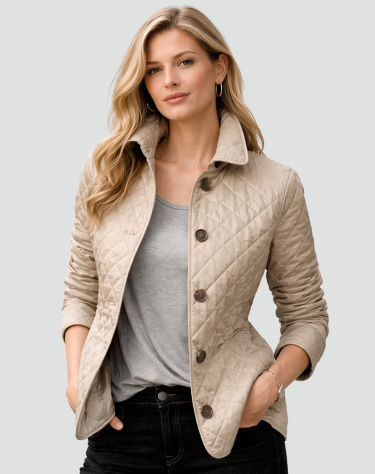 AINSLEY | PLAID-LINED QUILTED JACKET FOR WOMEN