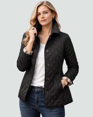 AINSLEY | PLAID-LINED QUILTED JACKET FOR WOMEN