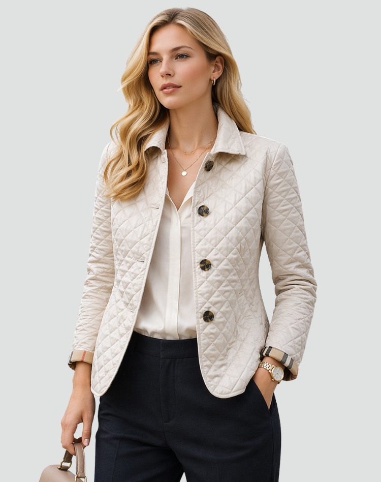 AINSLEY | PLAID-LINED QUILTED JACKET FOR WOMEN