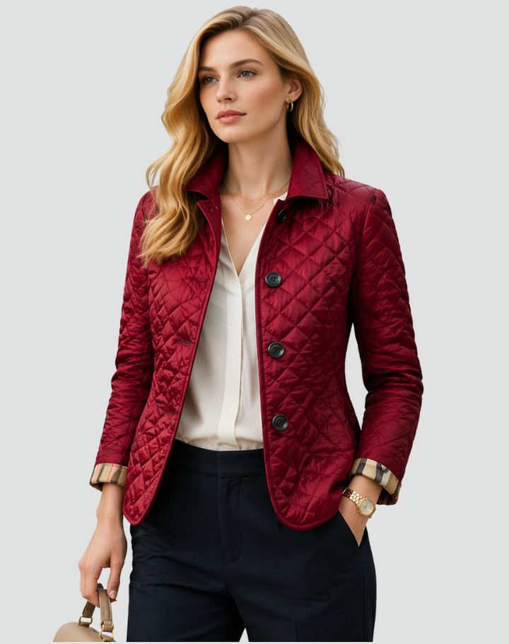 AINSLEY | PLAID-LINED QUILTED JACKET FOR WOMEN