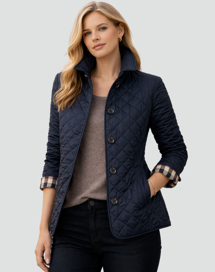 AINSLEY | PLAID-LINED QUILTED JACKET FOR WOMEN