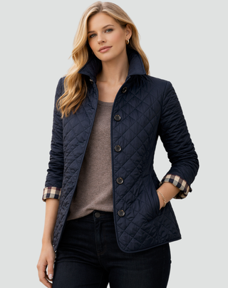 AINSLEY | PLAID-LINED QUILTED JACKET FOR WOMEN