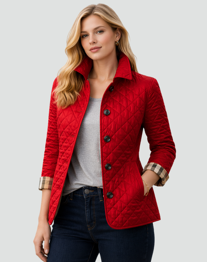 AINSLEY | PLAID-LINED QUILTED JACKET FOR WOMEN