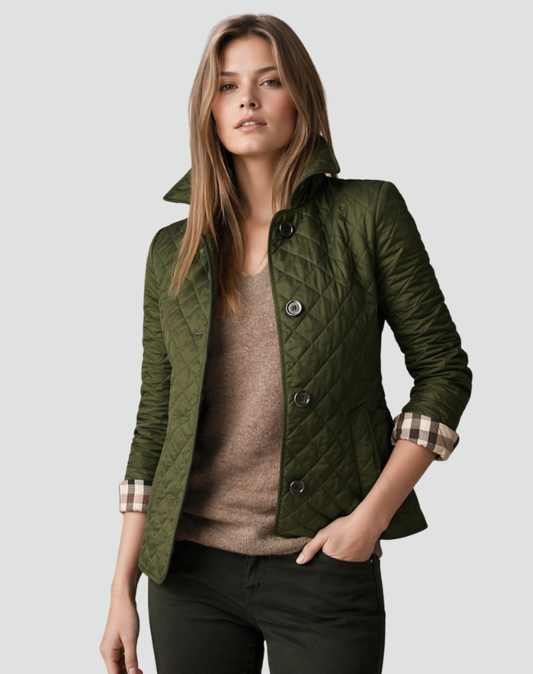 AINSLEY | PLAID-LINED QUILTED JACKET FOR WOMEN